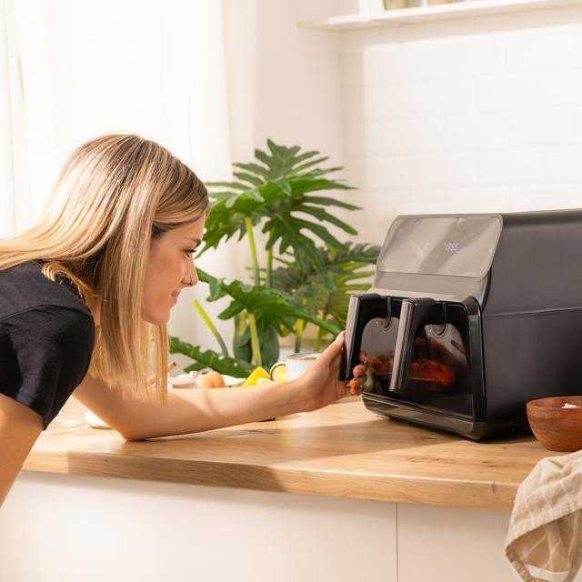 Cecotec dviguba karšto oro gruzdintuvė | Cecofry Advance 9000 su langu | Galia 2200 W | Talpa 9 l | Juodas