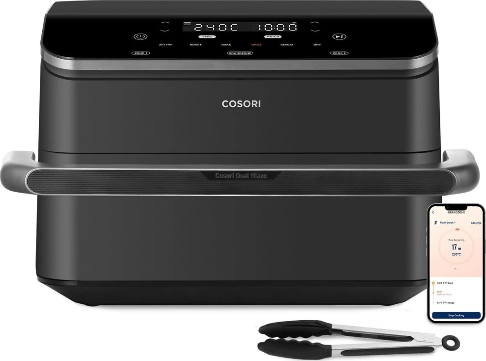 Karšto oro gruzdintuvė Cosori Dual Blaze TwinFry CAF-TF101S, 10 l, juoda (CAF-TF101S-AEUR)