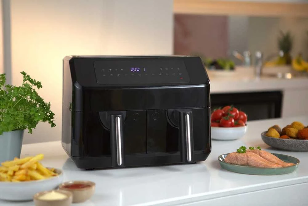 Gruzdintuvė Be riebalų Emerio Emerio Heat Air Fryer, Smart Fryer, 3,6+3,6L, Cool Touch