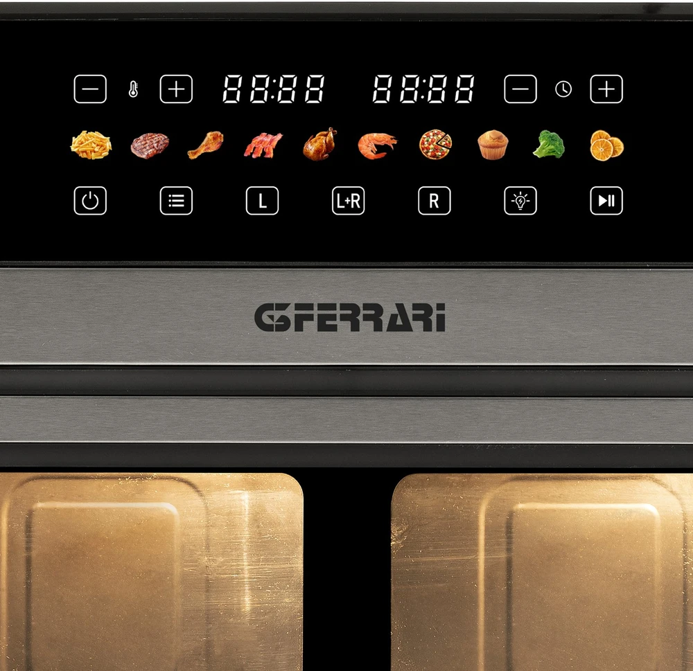 Gruzdintuvė G3Ferrari G3 Ferrari G10223 fryer Double 12 L Stand-alone 2200 W Hot air fryer Juodas, Nerūdijantis plienas