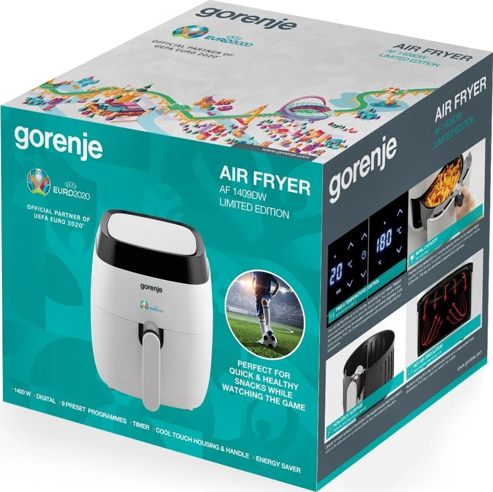 Gruzdintuvė Gorenje | Airfryer | AF1409DW | Galia 1400 W | Talpa 3,5 l | Kryžminė