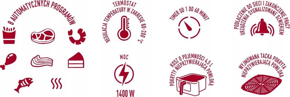 Gruzdintuvė MPM MFR-11 oro keptuvė, atskira, 1400 W, Juodas
