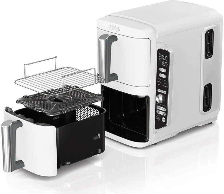 Karšto oro gruzdintuvė Ninja Double Stack XL, 2 lygių, 9,5 l, SL400EU, balta