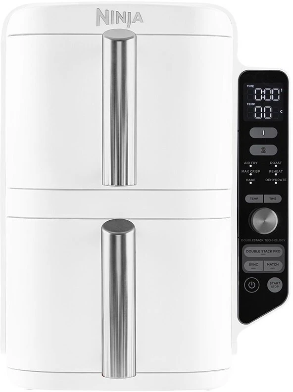 Karšto oro gruzdintuvė Ninja Double Stack XL, 2 lygių, 9,5 l, SL400EU, balta