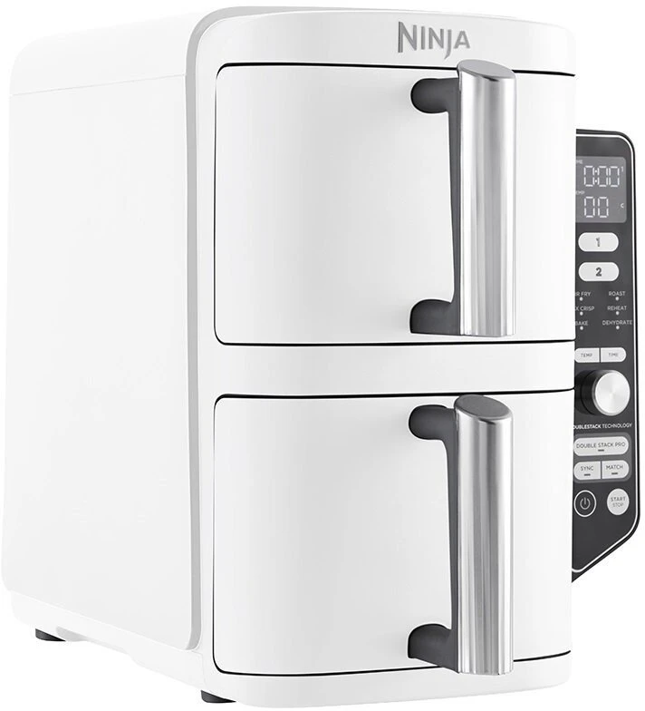 Karšto oro gruzdintuvė Ninja Double Stack XL, 2 lygių, 9,5 l, SL400EU, balta