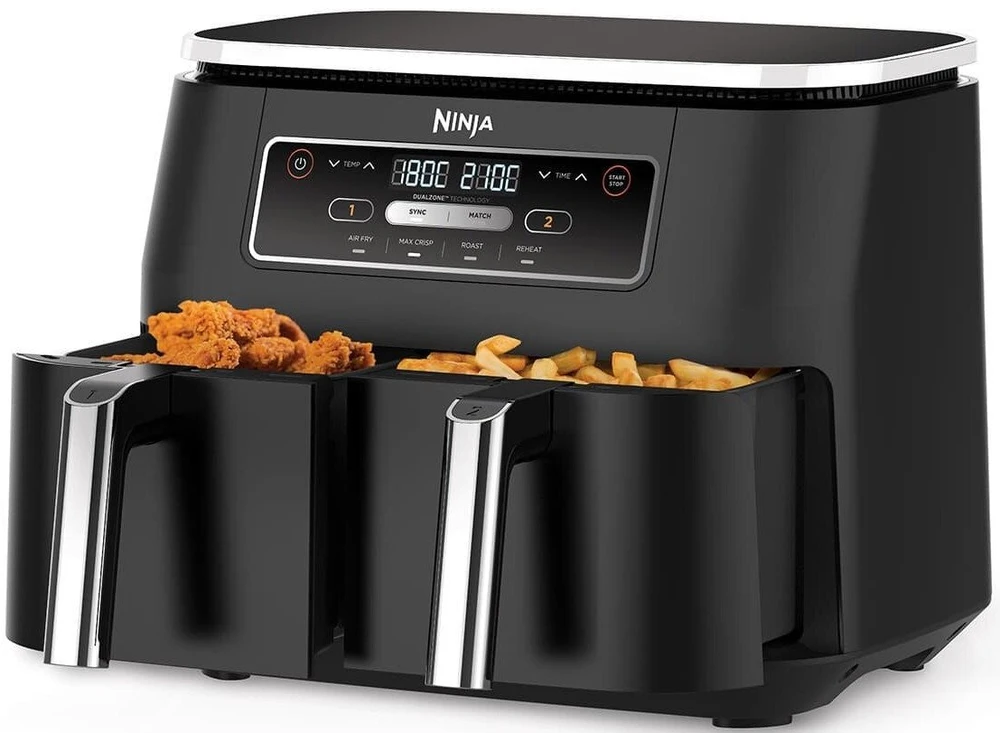Dviejų zonų karšto oro gruzdintuvė Ninja AF200EU, 7,6 l, 2400 W, juoda