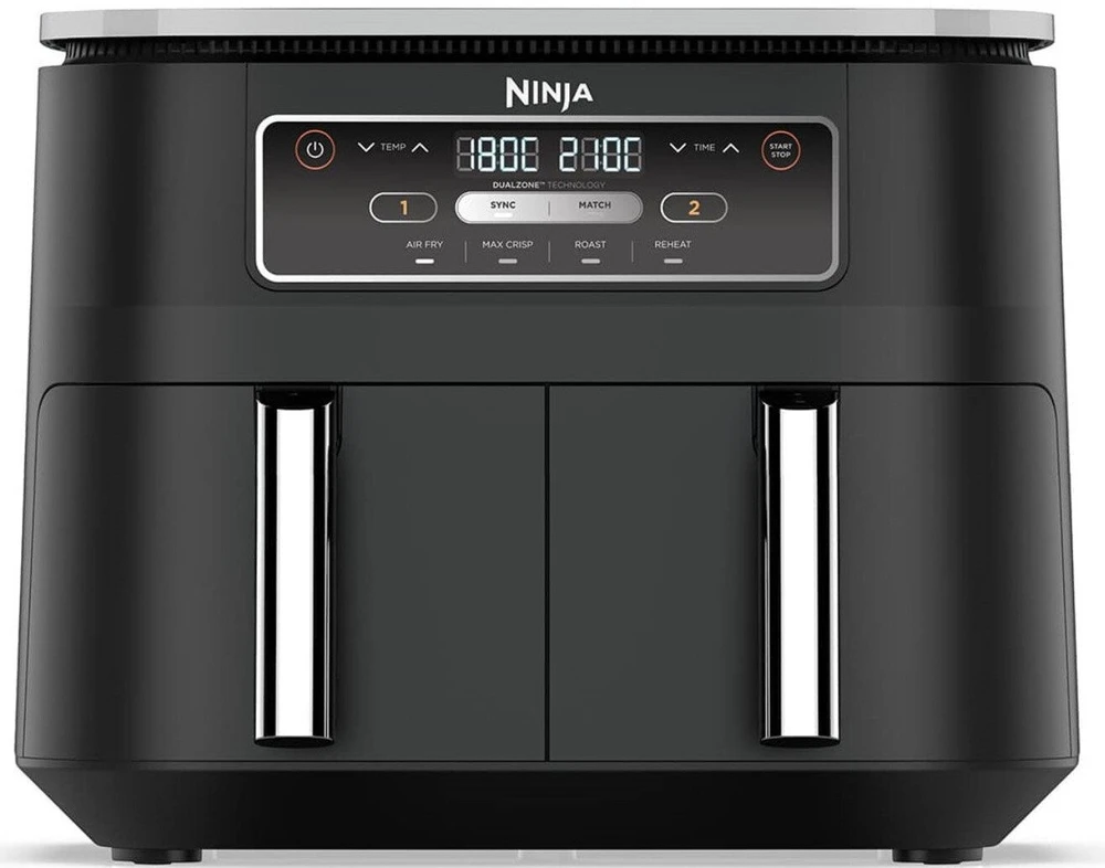 Dviejų zonų karšto oro gruzdintuvė Ninja AF200EU, 7,6 l, 2400 W, juoda