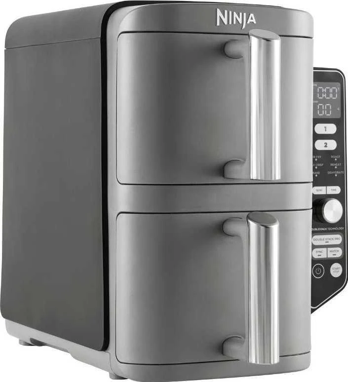 Karšto oro gruzdintuvė Ninja Double Stack XL, 2 lygių, 9,5 l, SL400EU, Tamsiai pilka