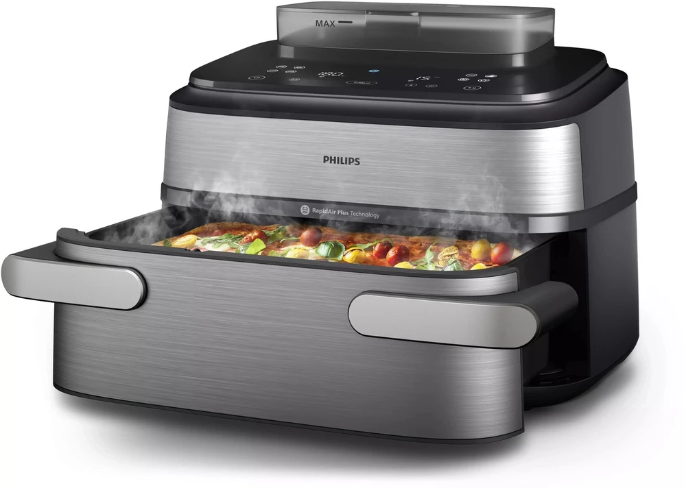 „Philips 5000 Steam Megabasket NA565/02“ oro gruzdintuvė, 9,5 l – nerūdijančio plieno