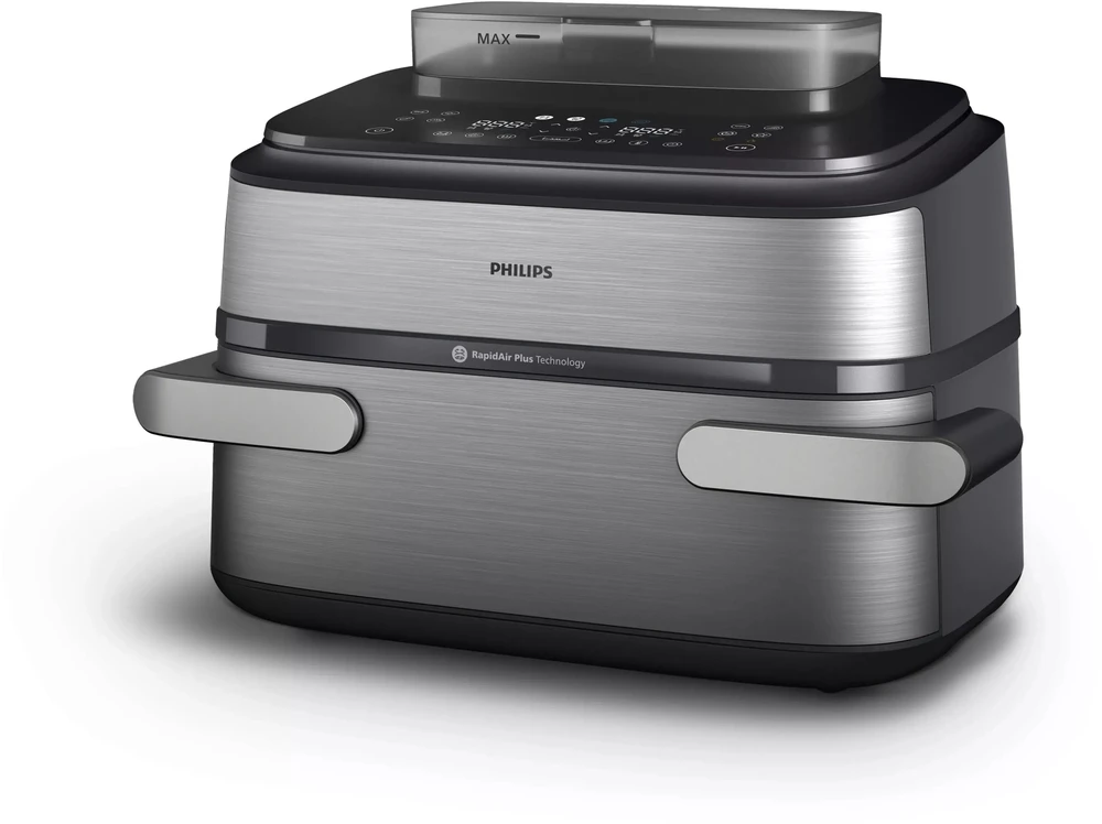 „Philips 5000 Steam Megabasket NA565/02“ oro gruzdintuvė, 9,5 l – nerūdijančio plieno