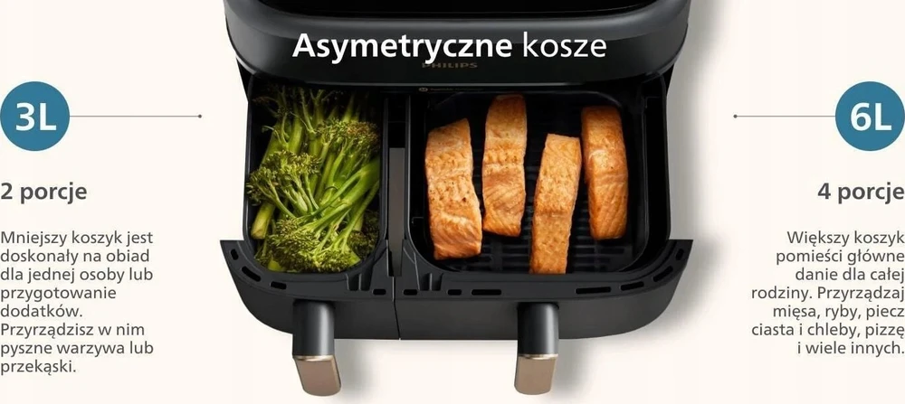 Philips 3000 Series Dviejų krepšelių gruzdintuvė NA352/00
