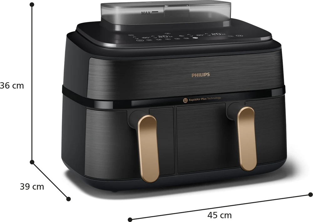 Dviejų krepšelių gruzdintuvė su garų funkcija Philips 5000 series NA552/00, 9 l