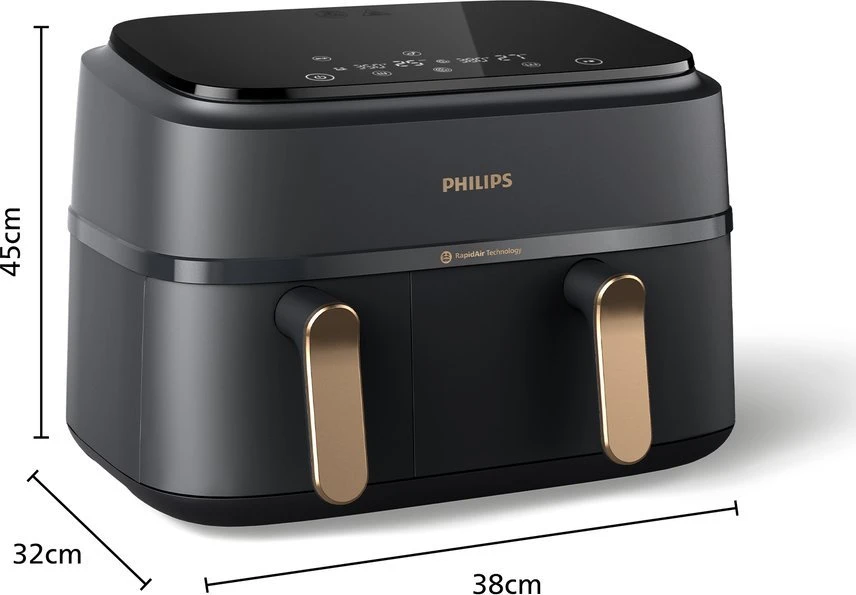 Philips 3000 Series Dviejų krepšelių gruzdintuvė NA352/00