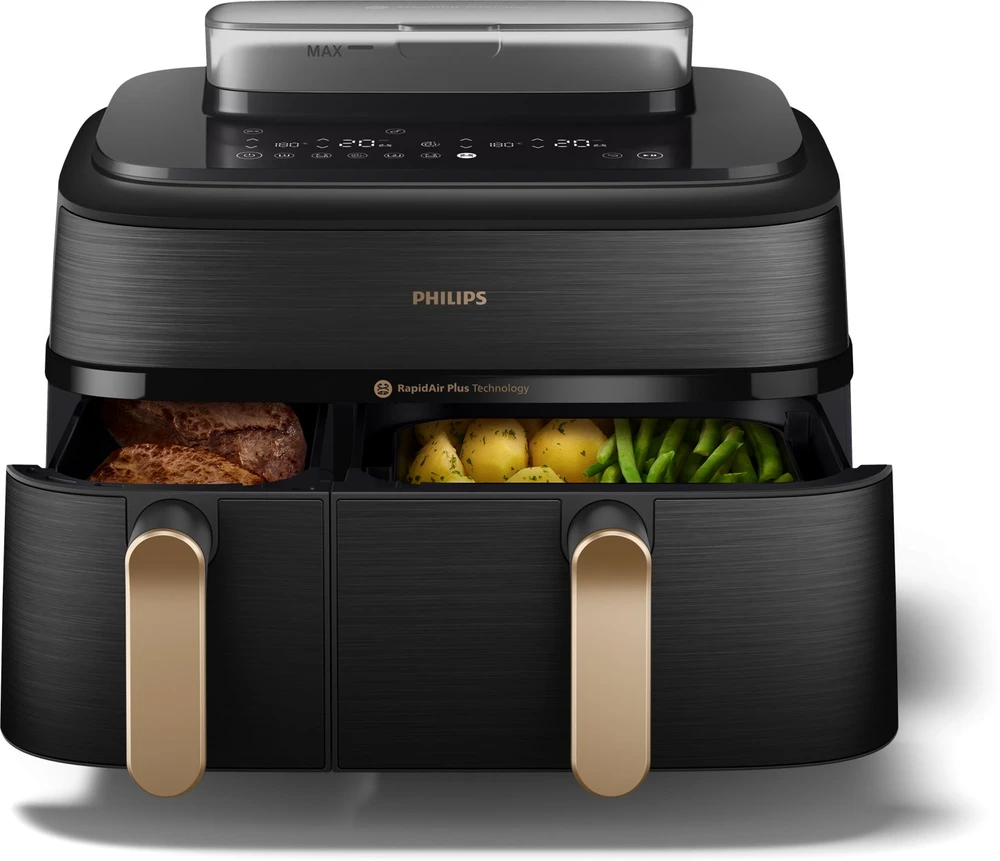Dviejų krepšelių gruzdintuvė su garų funkcija Philips 5000 series NA552/00, 9 l