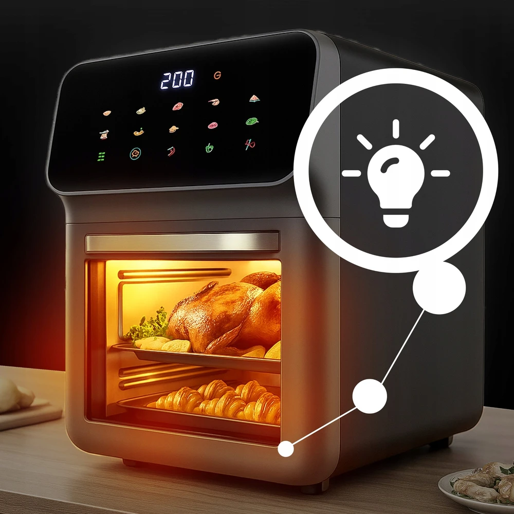 Frytkownica Gruzdintuvė Oro gruzdintuvė 12 l, 1350 W, 10 režimų, oro gruzdintuvė - ER762