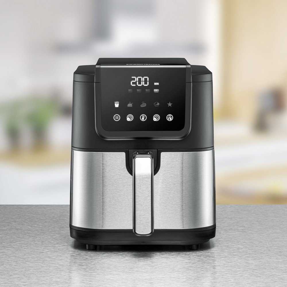 Gruzdintuvė beztłuszczowa Rommelsbacher FRH 1500 XL (juodas / nerūdijantis plienas, 1500 vatų)