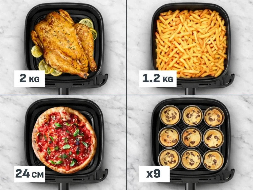 Gruzdintuvė Air fryer Tefal EY866HE1. Juoda, 2020 W. 7,5 l