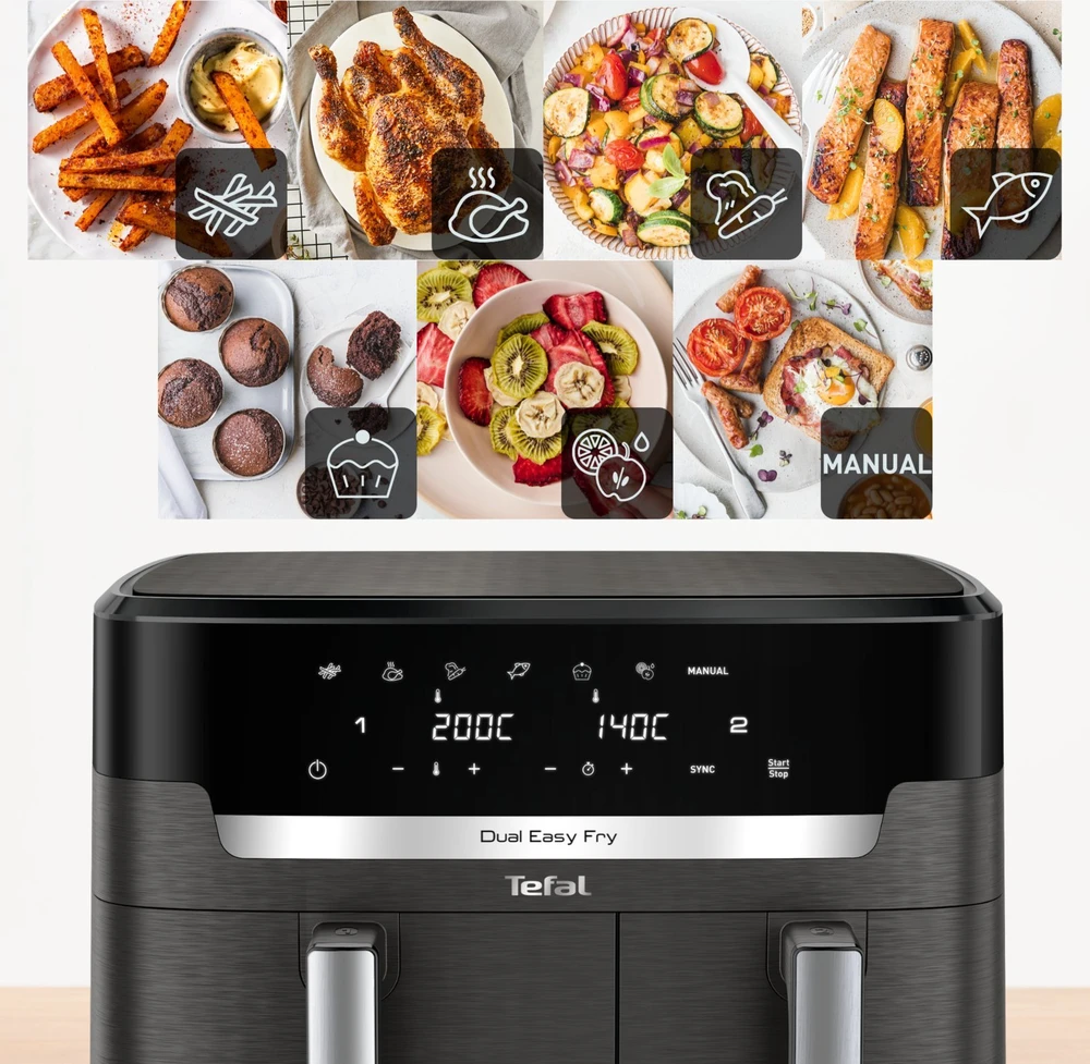 Karšto oro gruzdintuvė Tefal XXL Dual Easy Fry, EY942HE0