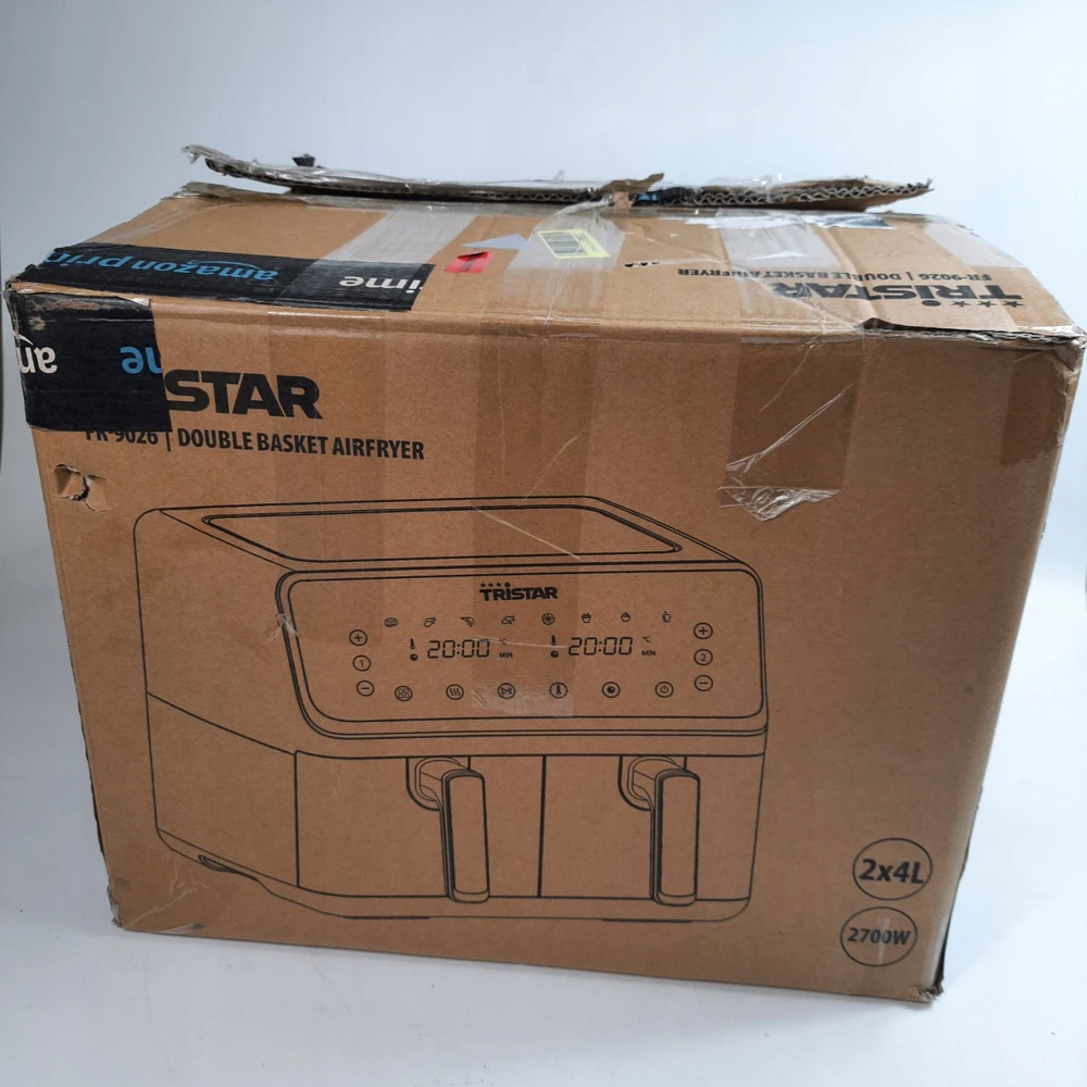 Tristar dviejų krepšelių oro gruzdintuvė | FR-9026 | Galia 2700 W | Talpa 8 l | Juodas