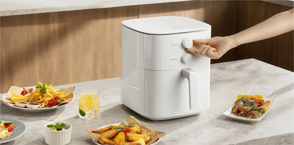 Karšto oro gruzdintuvė Xiaomi Air Fryer Essential, 6L, baltos spalvos