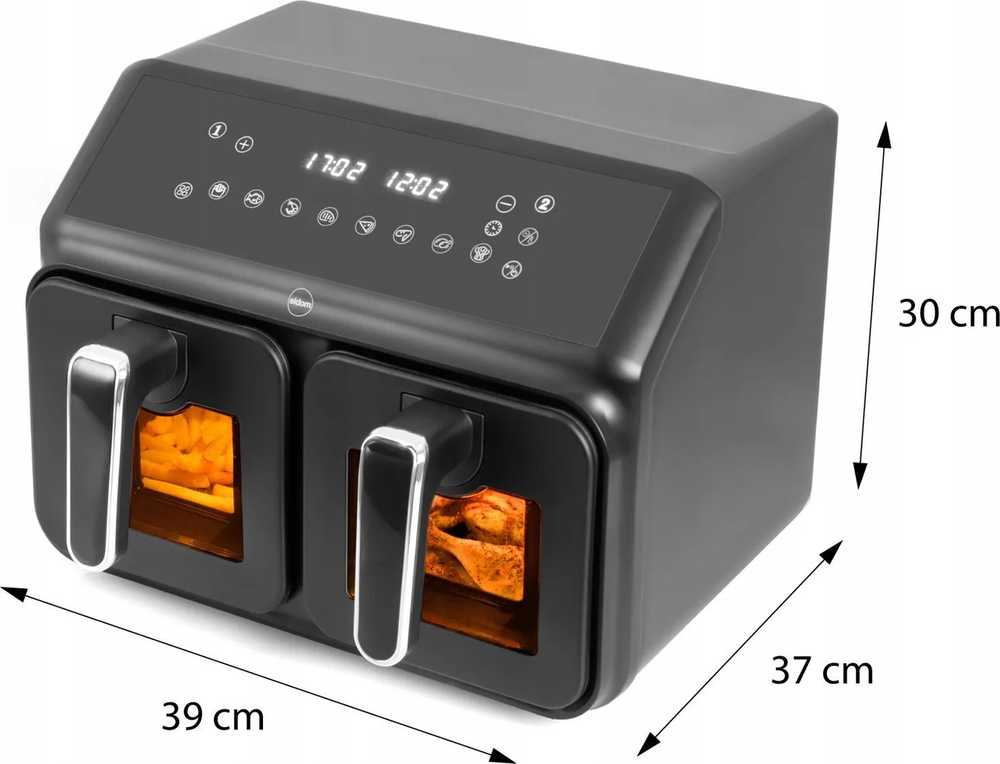 Eldom dviguba neriebi gruzdintuvė, 2200 W, talpa 8 l, LED ekranas