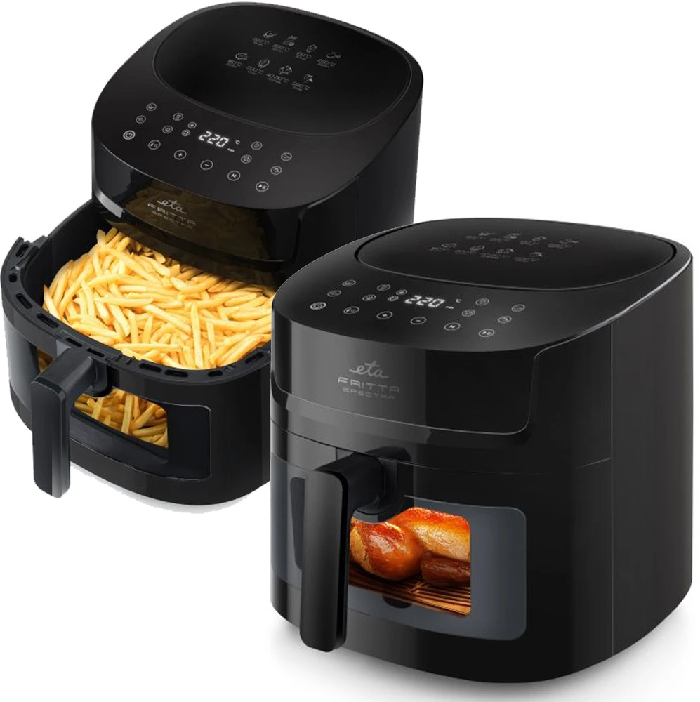 ETA karšto oro gruzdintuvė | Fritta Spectra 616890000 | Galia 1800 W | Talpa 7,2 l | Juodas