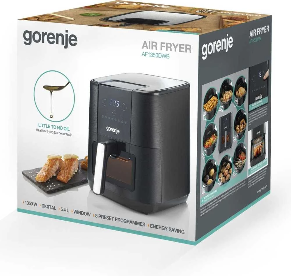 Karšto oro gruzdintuvė Gorenje AF1350DWB, 1350 W, 5,4 l