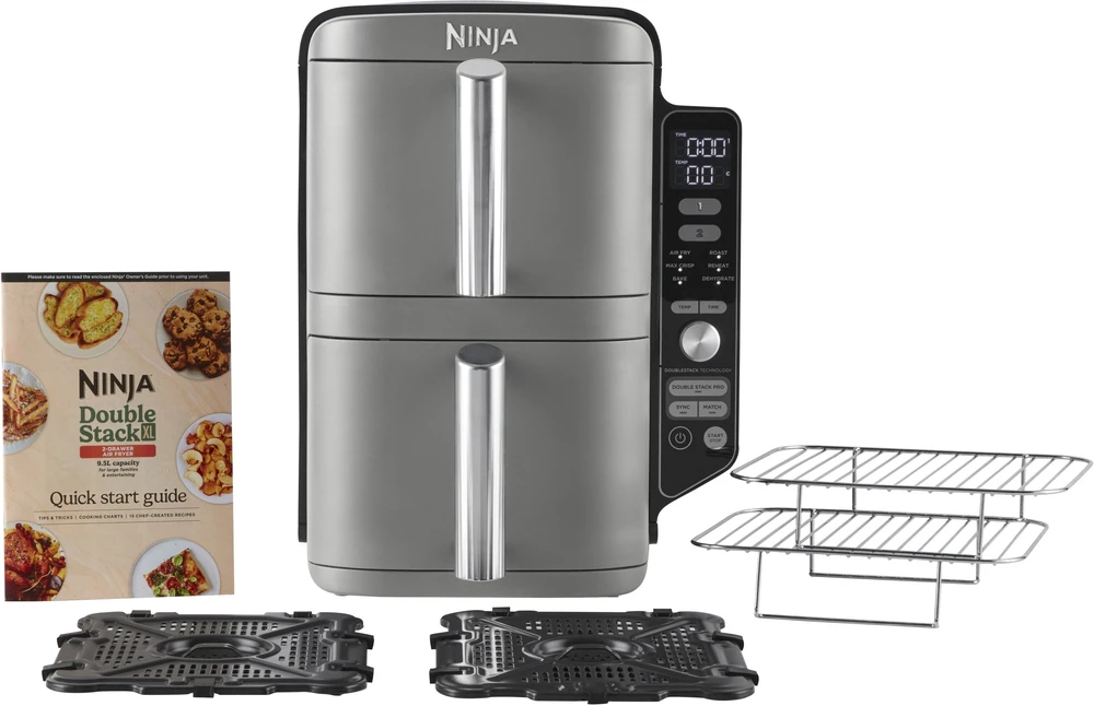 Karšto oro gruzdintuvė Ninja Double Stack XL, 2 lygių, 9,5 l