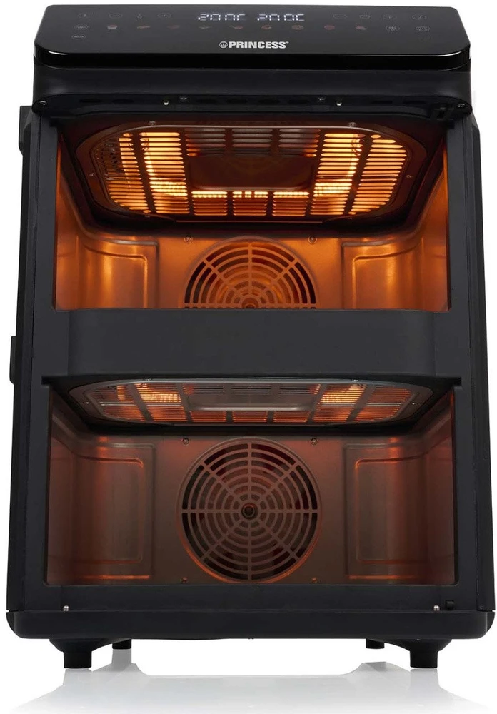 Gruzdintuvė Princess dvigubo kamino oro keptuvė | 182490 | Galia 3000 W | Talpa 11,2 l | Juodas