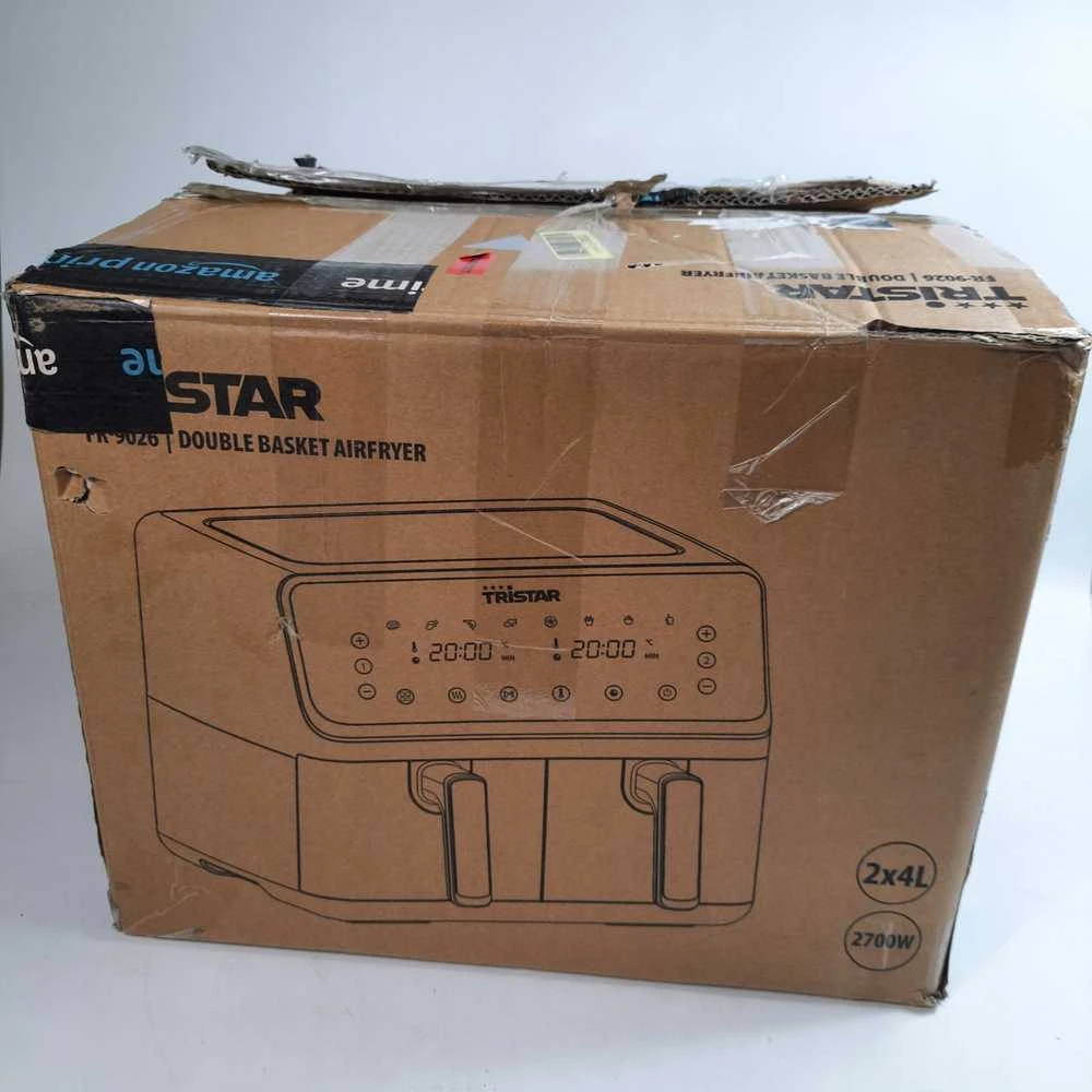 Tristar dviejų krepšelių oro gruzdintuvė | FR-9026 | Galia 2700 W | Talpa 8 l | Juodas