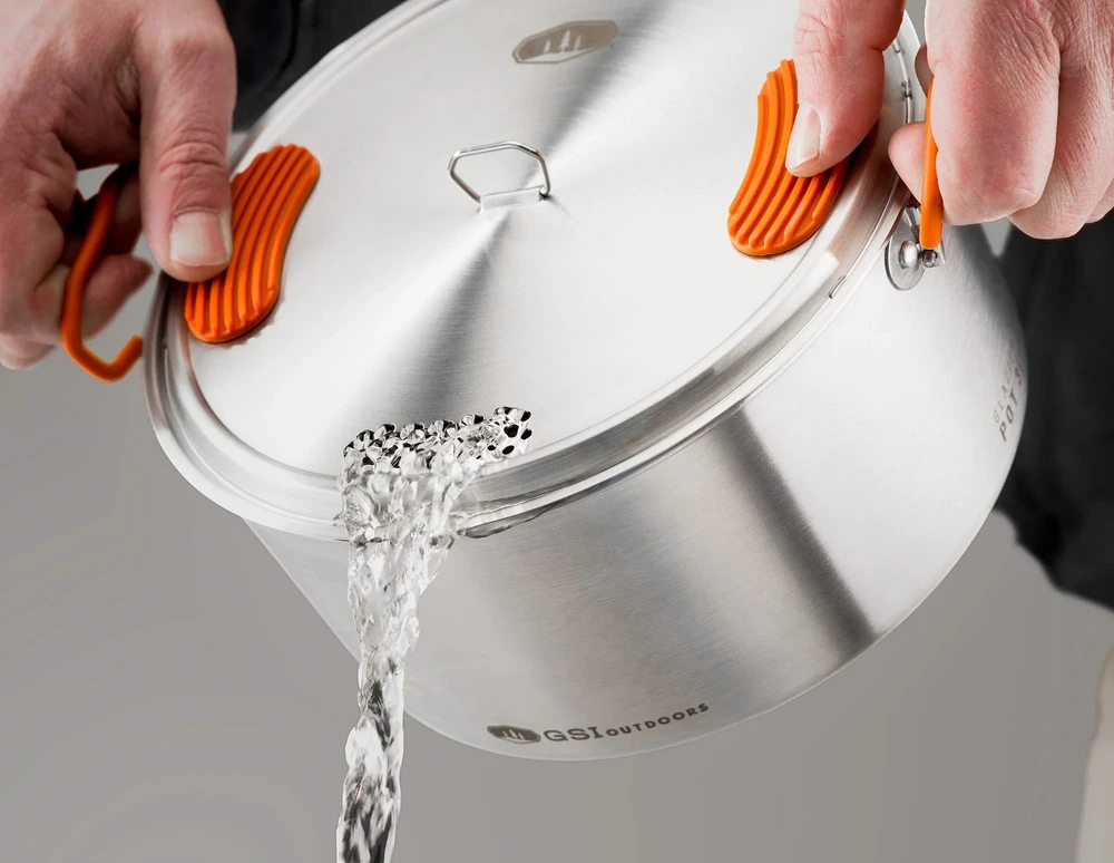 JAV GSI Glacier Stainless Base Camper Medium puodų rinkinys