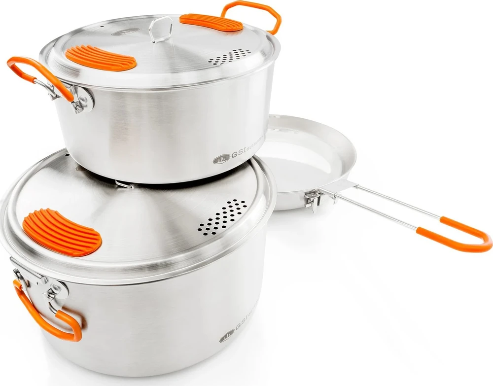 JAV GSI Glacier Stainless Base Camper Medium puodų rinkinys