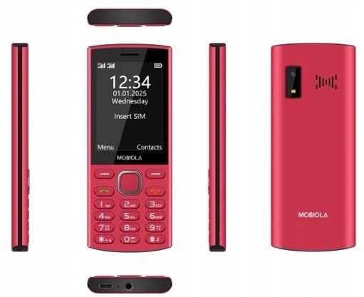 Mobilusis telefonas Mobiola MB4280 4G dviejų SIM kortelių, raudonas