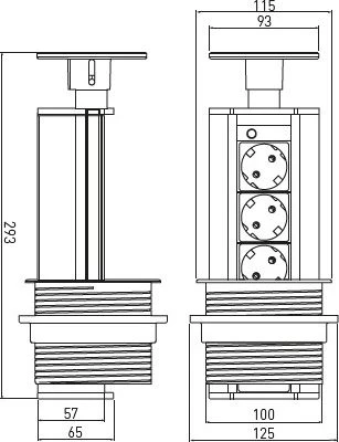 GTV Detalių šakyklę sudarė 100mm 3 x SCHUKO sidabro 1,8mm (AE- BPW3GS- 80)