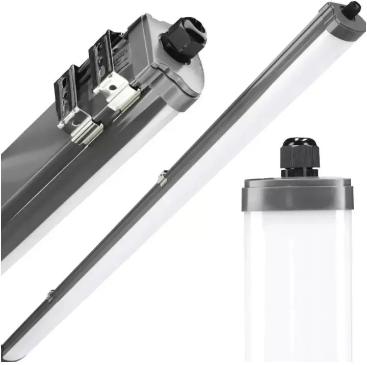 GTV G-TECH Hermetiškas šviestuvas 1x120 T8 LED-J, G13, AC220-240V, 50/60Hz, IP65, IK06, ABS/PS, pilkas
