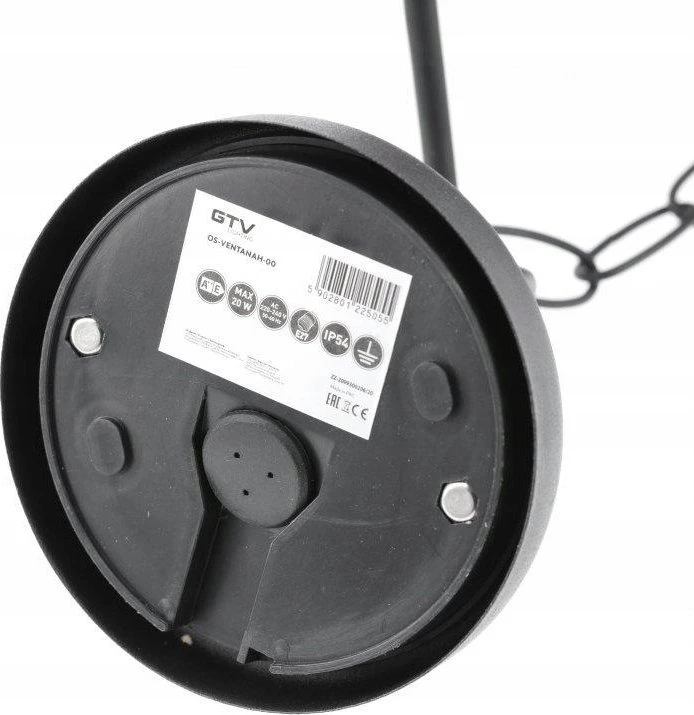 GTV Sodo šviestuvas pakabinamas VENTANA-H, E27, MAX.20W, IP54, AC220-240V, 50-60Hz, juodas