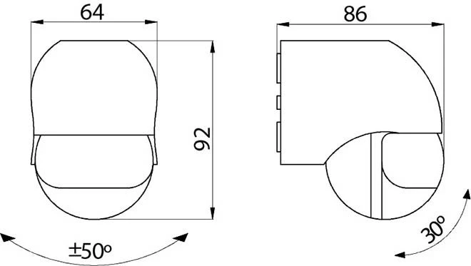 GTV judesio jutiklis CR- 11 1200W 220 - 240V 180 ° (CR- CR1100- 00)