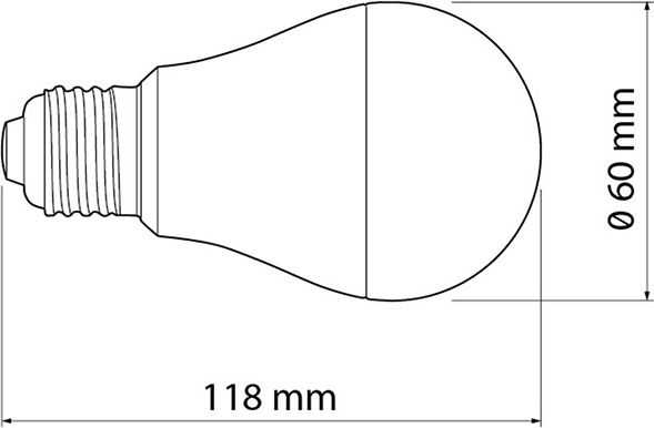 LED lemputė matinis burbulas GTV LD-PC2A60-12 (12w, E27, 3000K)