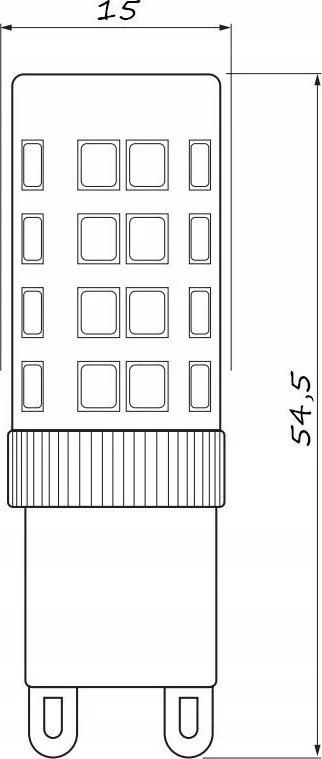 GTV LED lemputė LD-G9P5WE0-30 GTV 5W G9 kapsulinė 220-240V AC 3000K šilta balta 400lm 360°
