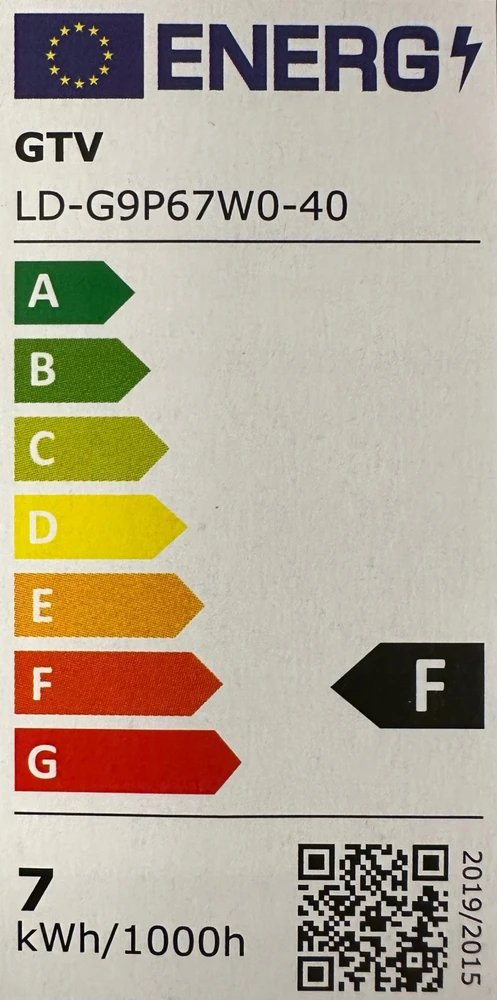 LED lemputė, G9, 4000K, 6,5 W, AC220-240V, 360°, 600lm, 57mA, LD-G9P67W0-40, GTV