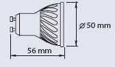 GTV LED lemputė, A-G, SMD 2835, 3000K, GU10, 7,0W, AC180-250V, 50-60Hz, 120°, 550lm, 61mA