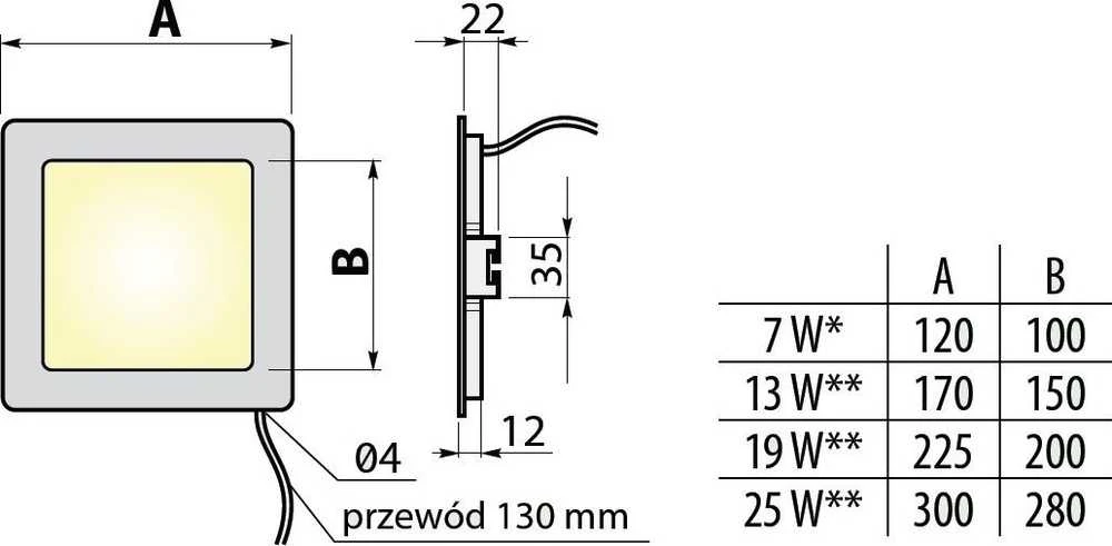GTV LED apatinis šviestuvas MATIS PLUS 19W 1520lm 120° IP20 3000K įleidžiamas baltas LD-MAW19W-CBP