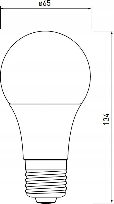 GTV LED lemputė, A65, 3000K, E27, 18W, 1700lm, AC175-265V/ 50-60Hz, RA>80, 180°, 157mA