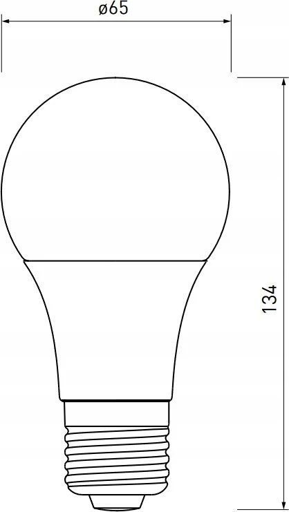 GTV LED lemputė, A65, 6400K, E27, 18W, 1700lm, AC175-265V/ 50-60Hz, RA>80, 180°, 157mA