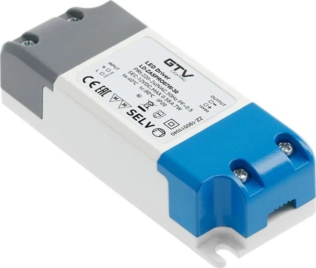 GTV Maitinimo šaltinis LED PRO 12V 7W input 220-240V AC IP20 LD-ZASPRO07W-30