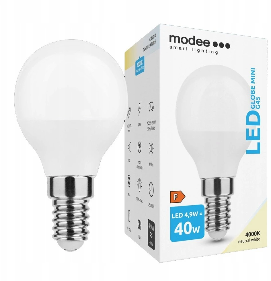 GTV Modee E14 4,9W mini globe LED zimna 4000K (353001,00)