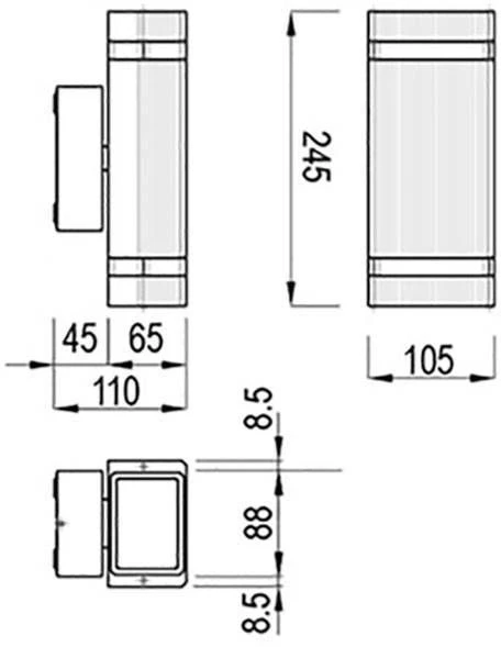 GTV Nessa 2x50W sieninis šviestuvas (LD-NESSAGU10D-20)
