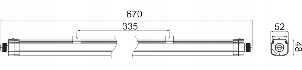 GTV Hermetiškas šviestuvas LUMIA II, LED, 20W, 2600lm, 4000K, AC220-240V, IP66, PC, Baltas