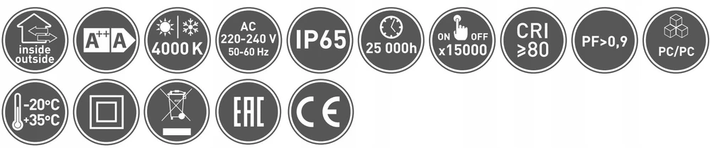Lubinis šviestuvas 48W LED linijinis šviestuvas GTV XARO, baltas, 4000K, 150cm, IP65
