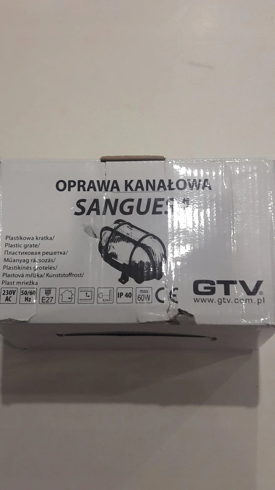 GTV Priekinis šviestuvas SANGUESA KAY, maks. 40W, E27, AC220-240V, 50-60Hz, IP44, ABS/stiklas,